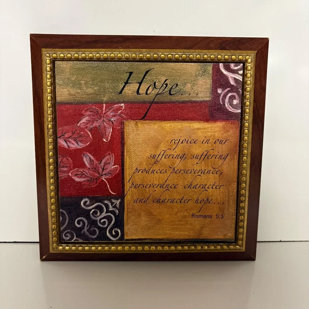 Hope Scripture Wood Framed Religious Wall Art Inspirational Home Decor